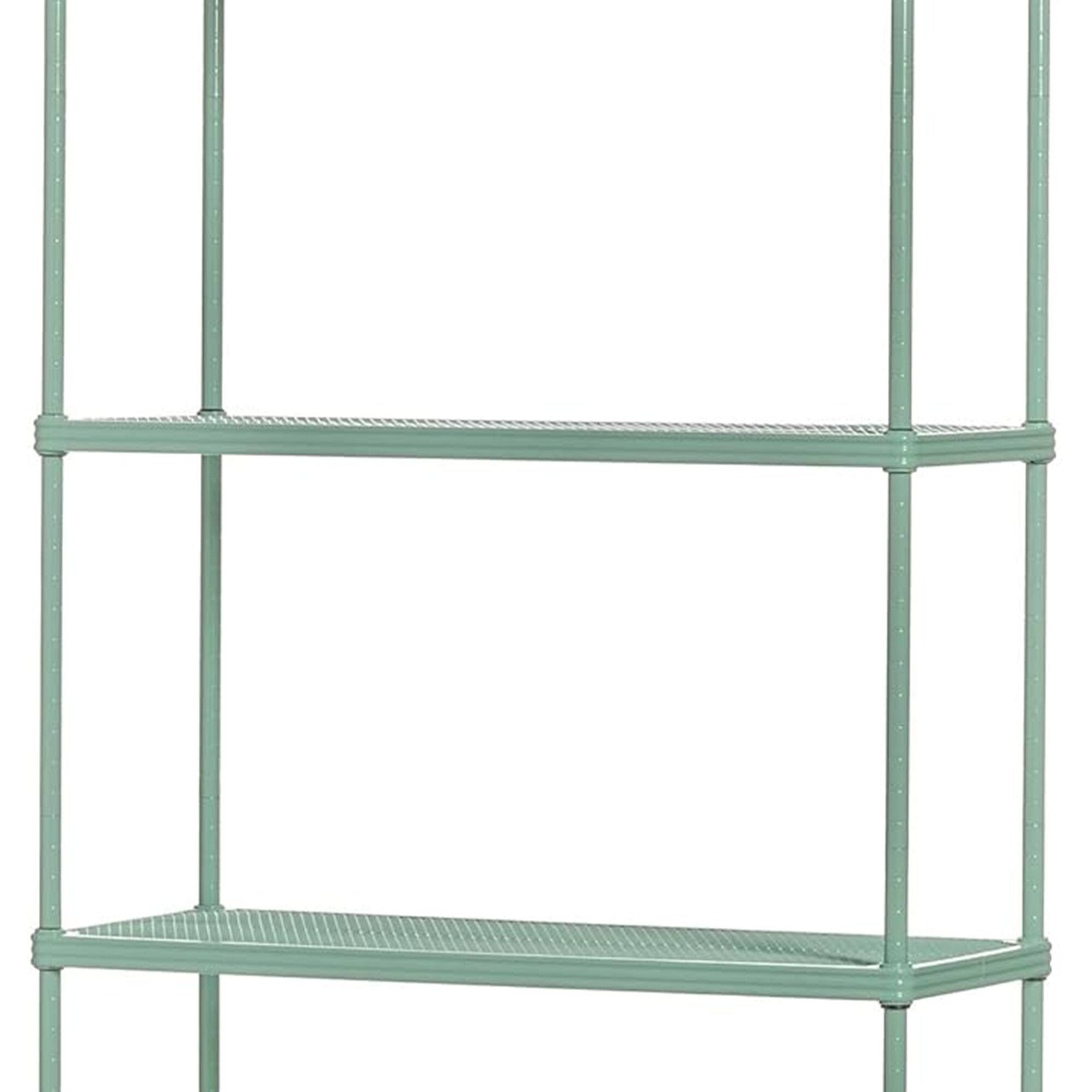 Alt View 7. Design Ideas - Design Ideas MeshWorks 5 Tier Metal Storage Shelving Unit Rack Bookshelf, Green - Sage Green.