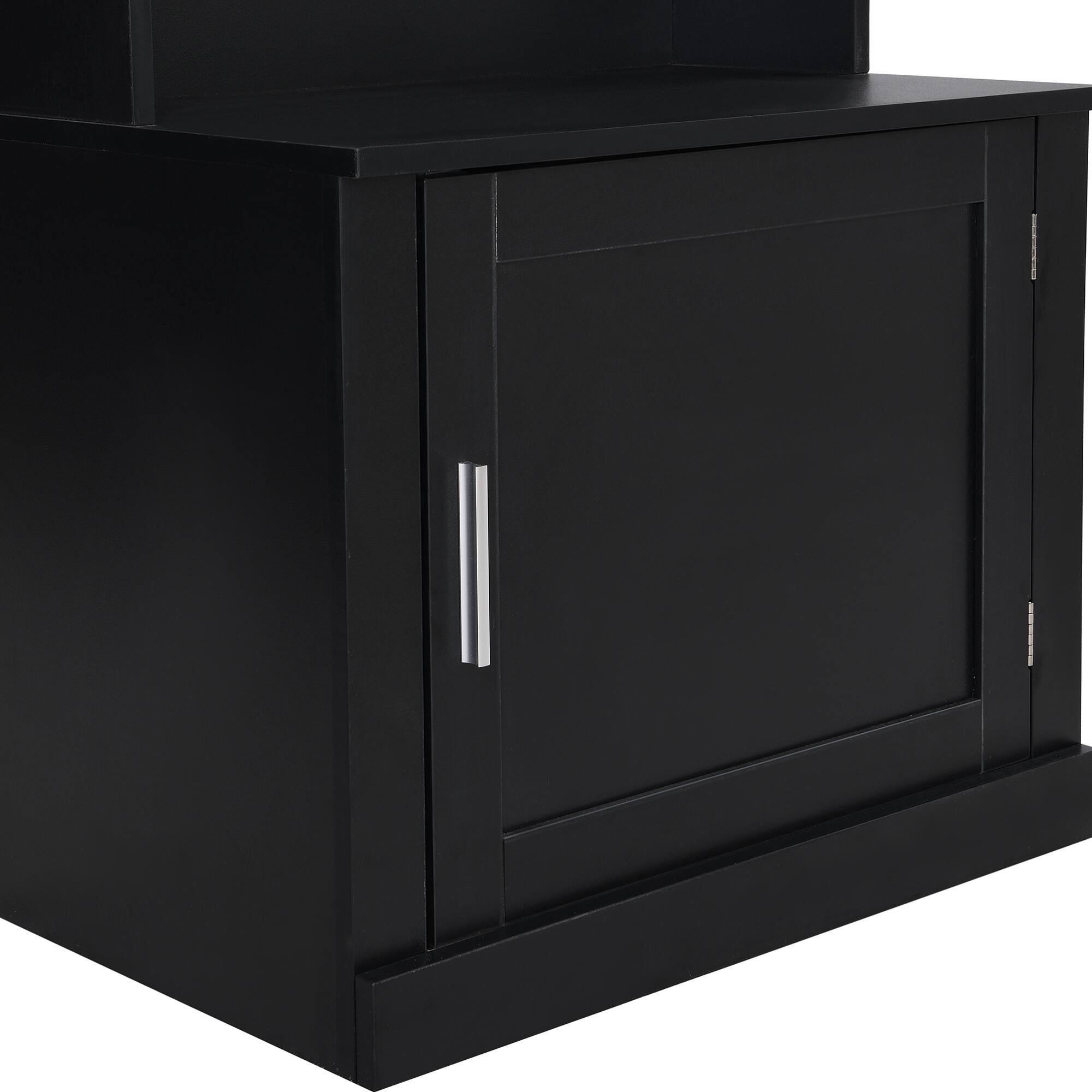 Alt View 9. GOODSILO - Slim Hall Tree with Cabinet and Hooks, Multi-functional Storage Bench for Hallway and Living Room - Black.