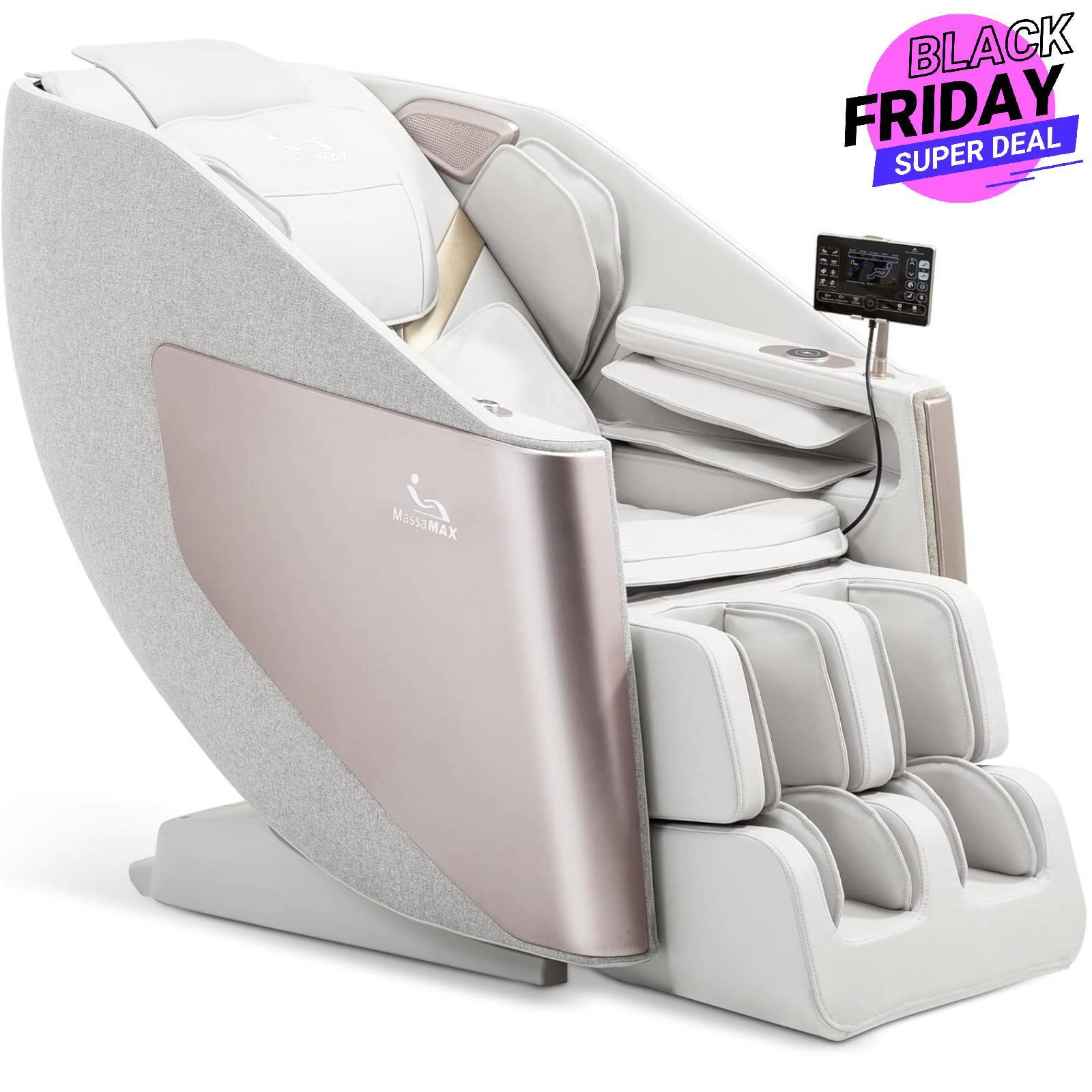 MassaMax - A305 Full Body Massage Chair,Zero Gravity,Body Scan,Foot Roller Massage Chair - Golden