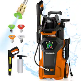 Sugift - 4000 PSI 2.8 GPM Electric High Pressure Washer with LED Control and 3 Cleaning Modes - Orange