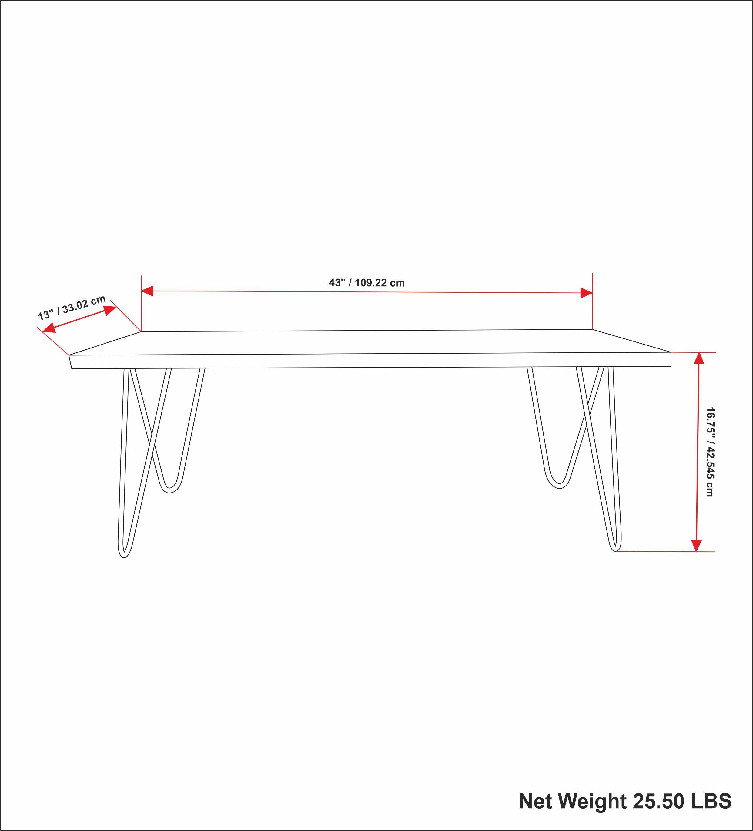 - 13" / 33.02 cm
- 43" / 109.22 cm
- 16.75" / 42.545 cm
- Net Weight 25.50 LBS