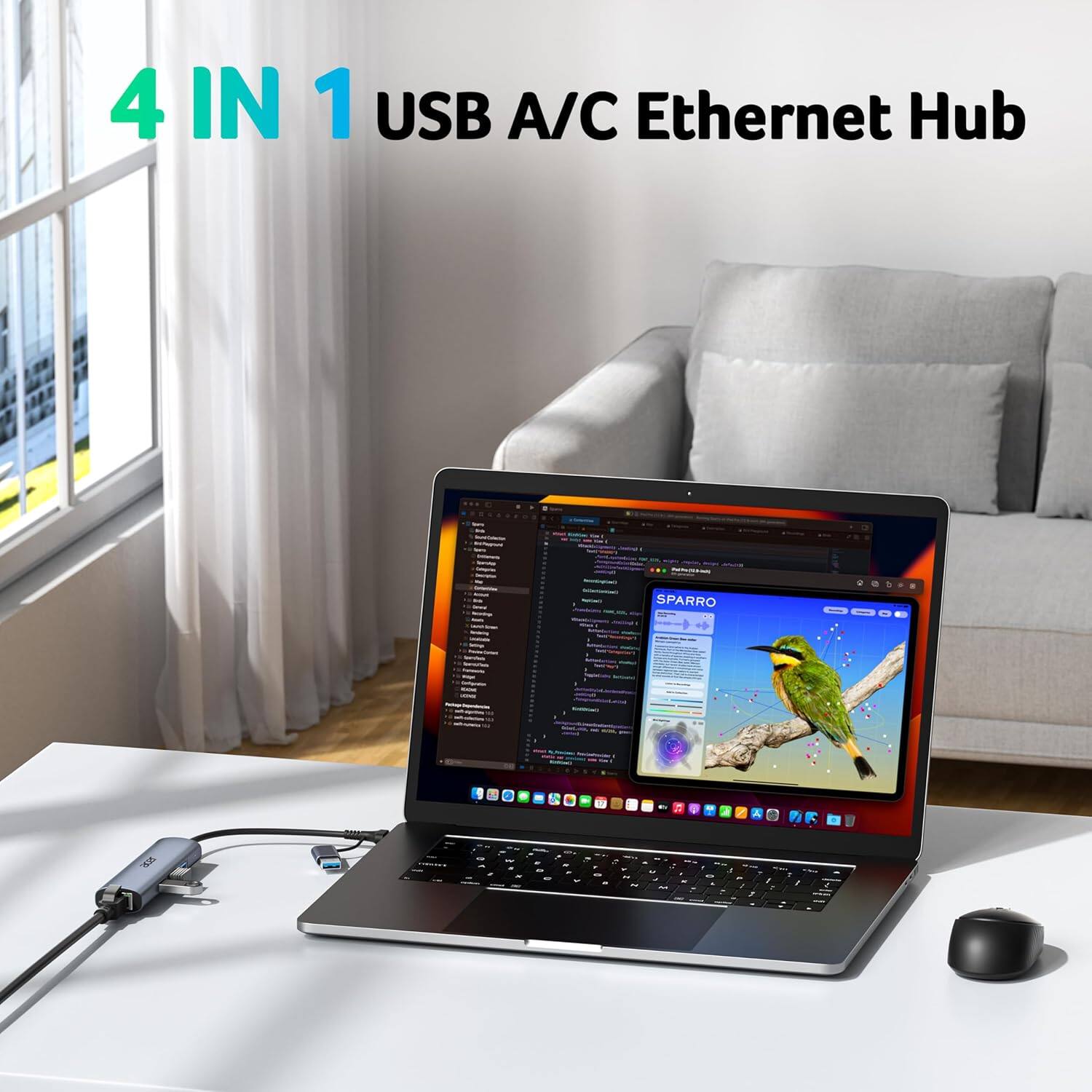 4 IN 1 USB A/C Ethernet Hub

SPARRO