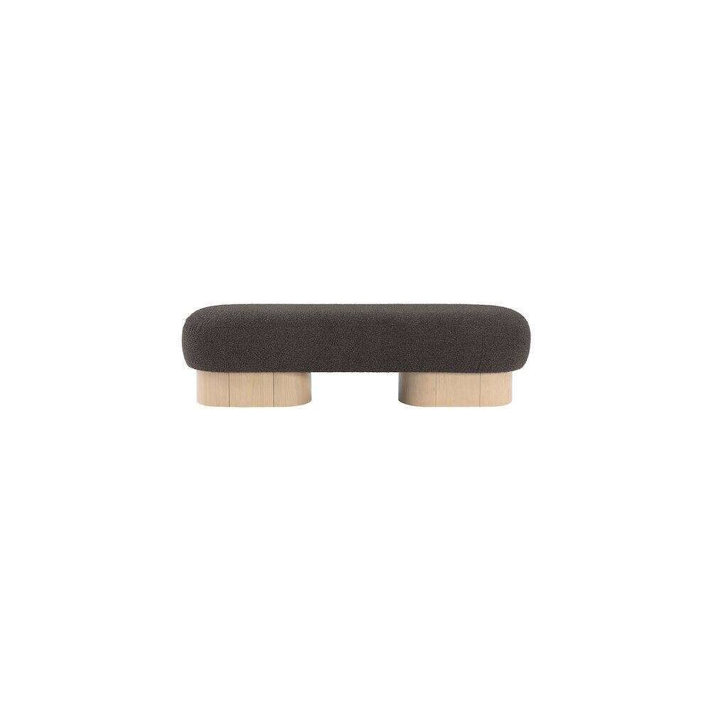 Alt View 3. Meridian Furniture - Robertson Brown Boucle Fabric Bench - Brown.