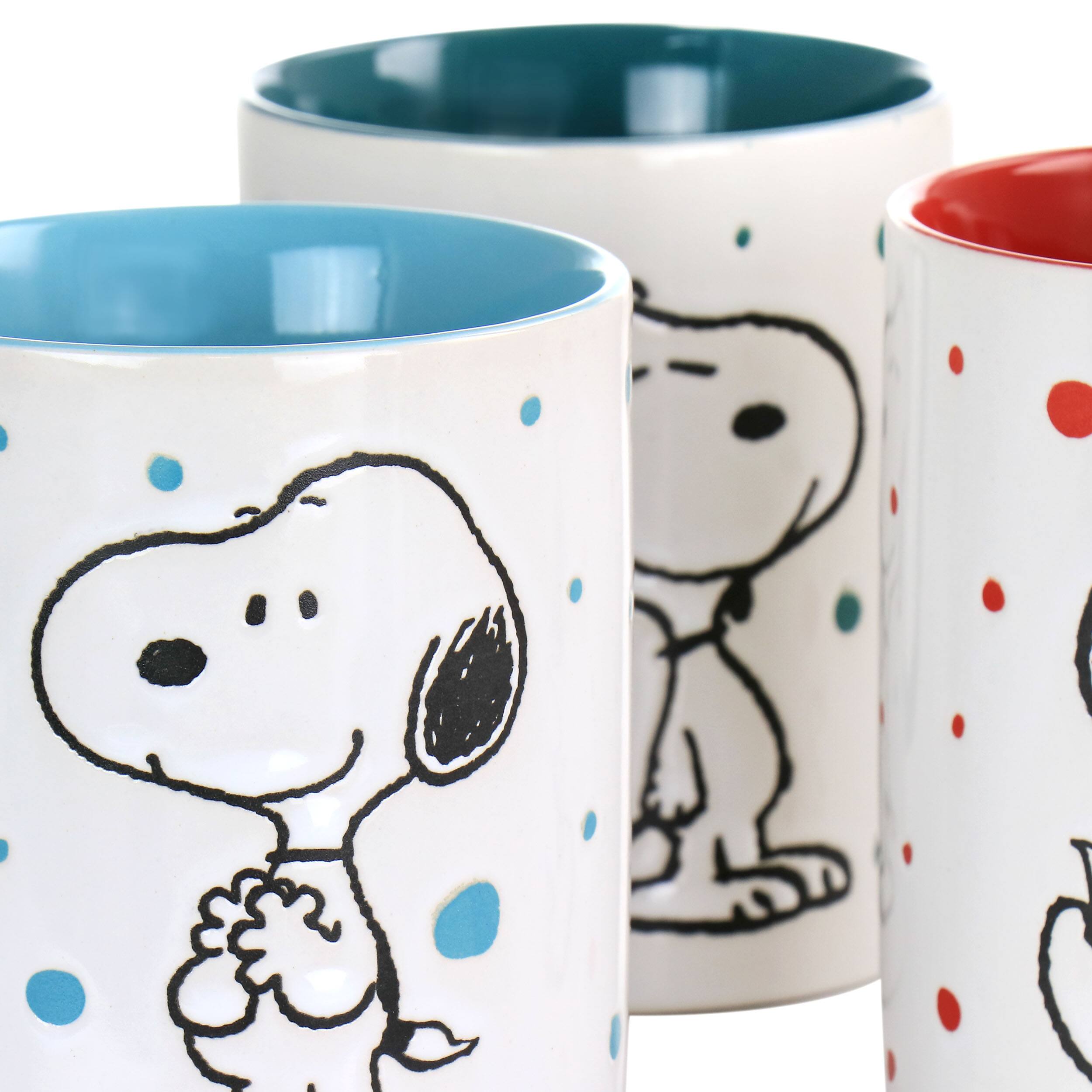 Alt View 4. Gibson - Gibson Peanuts Freckled Joy 15oz Stoneware 4 Piece Mug Set in Assorted Designs - Assorted.