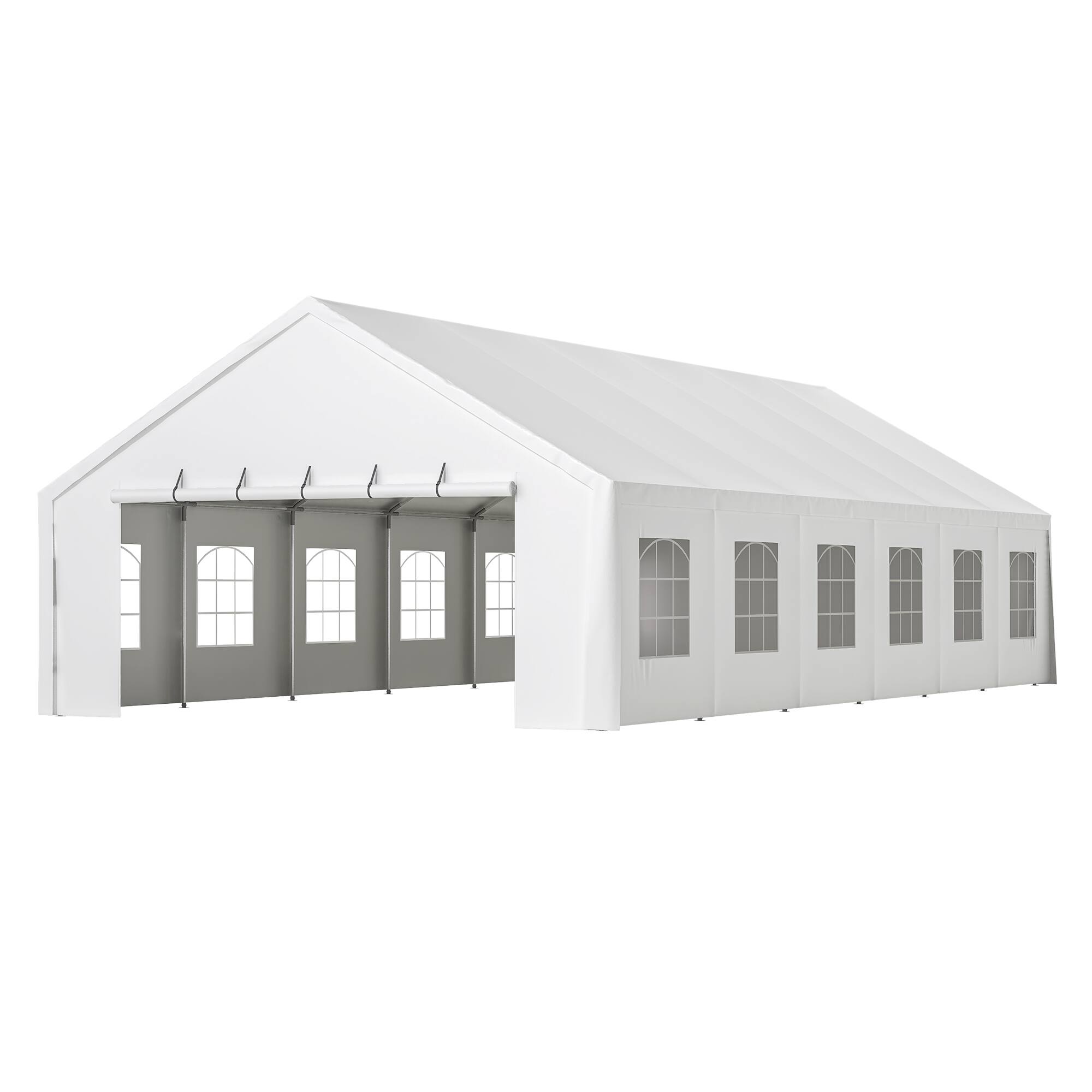 Alt View 4. APRILSOUL - 20x40FT Party Tent Heavy Duty Wedding Shelters 3 Carry Bags Removable Sidewalls Outdoor Canopy Gazebo Commercial - White.