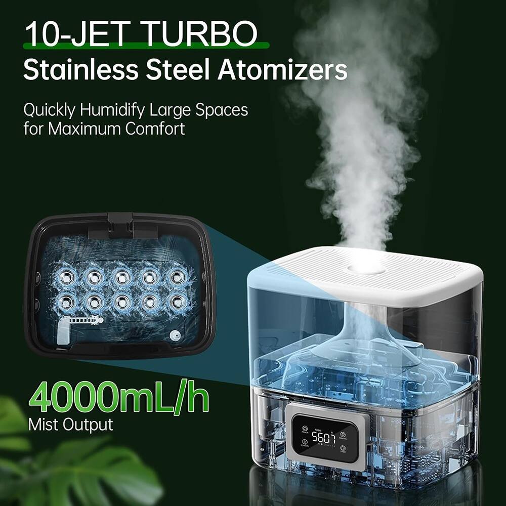 10-JET TURBO Stainless Steel Atomizers

Quickly Humidify Large Spaces for Maximum Comfort

4000mL/h Mist Output