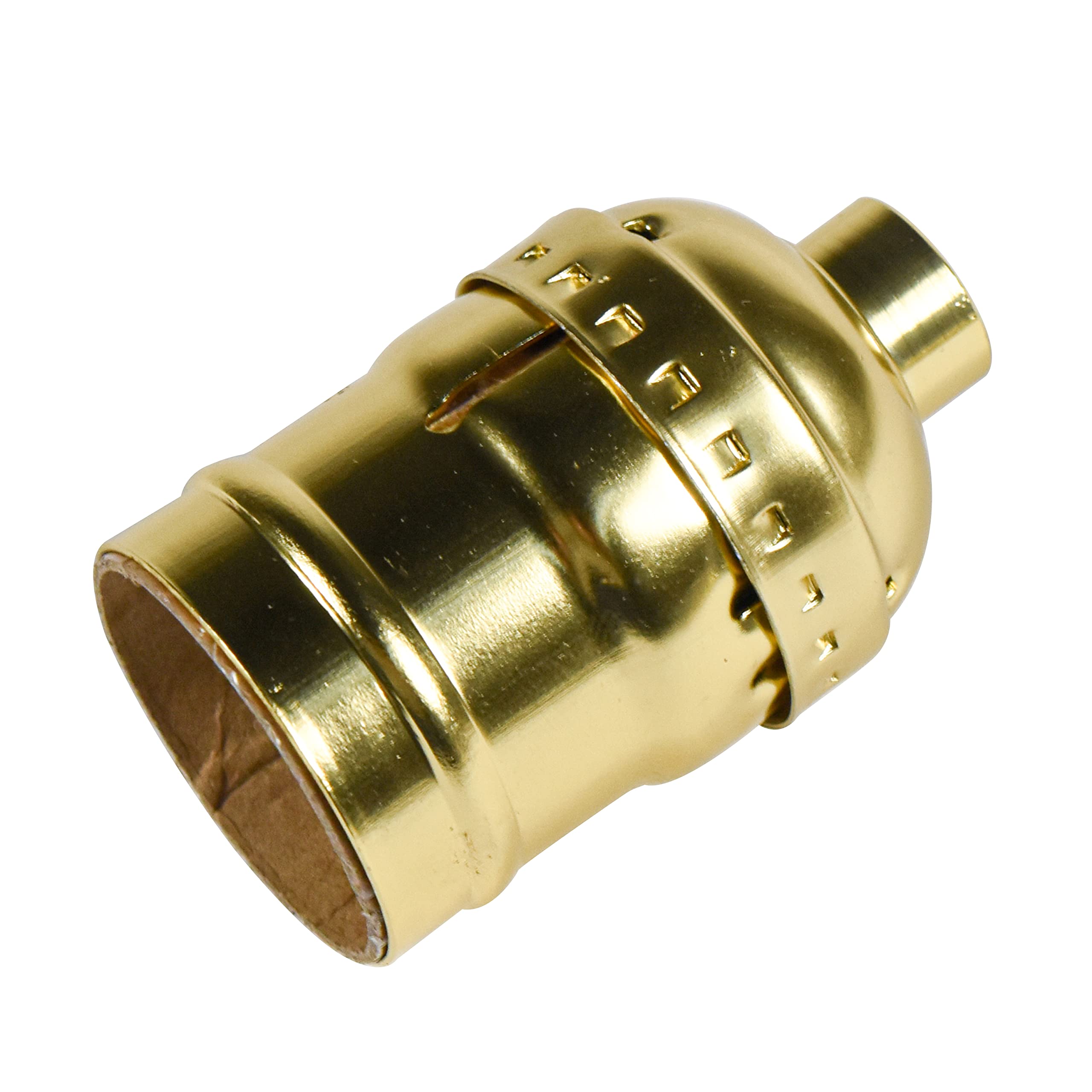Back. HQRP - 2-Pack E26/E27 Medium Base Keyless Lamp Holder 660 W 250 V 1/8 IP Thread UL Listed for ZE-306C - Gold.