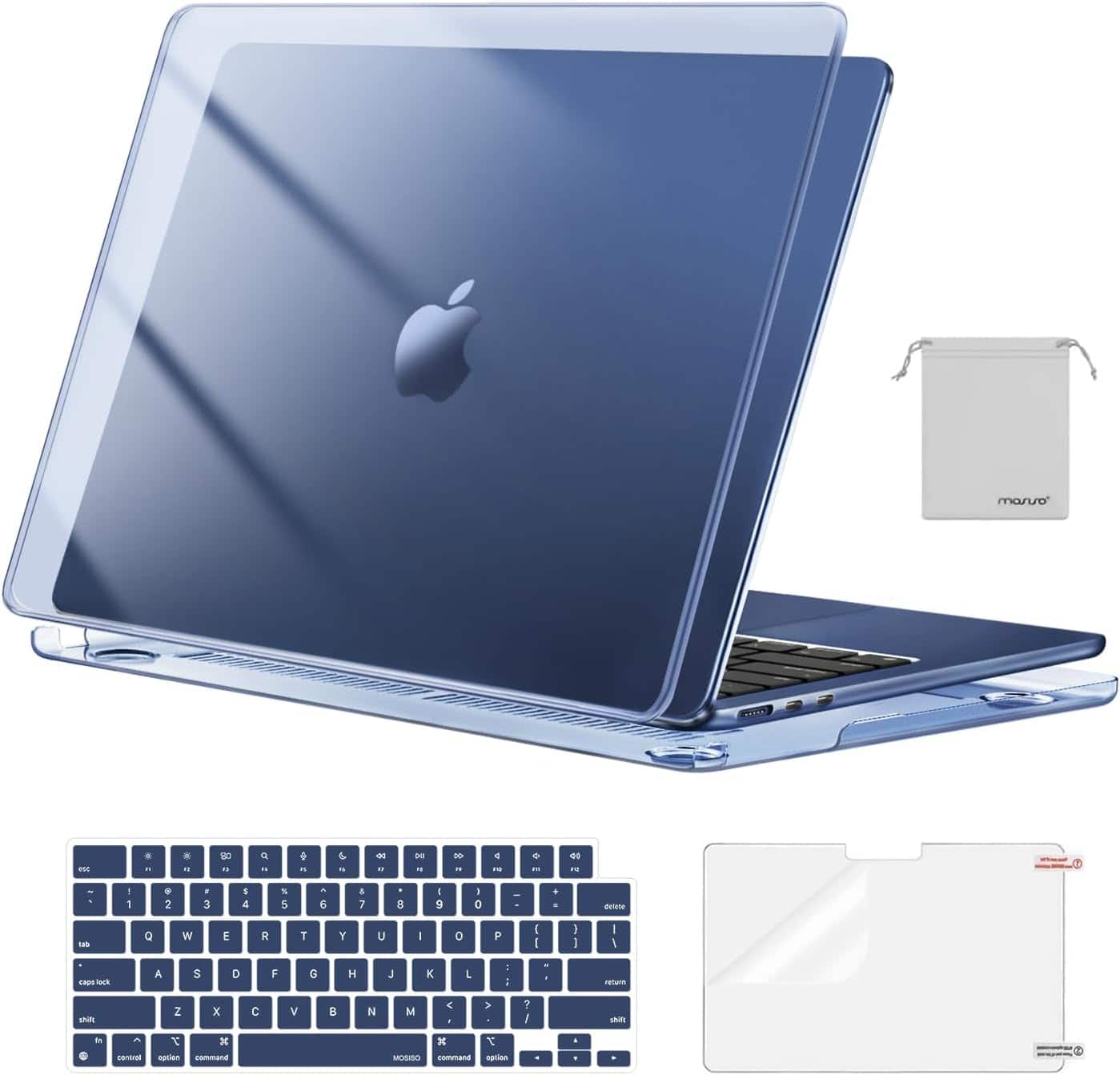 mosiso - Case for 13-inch MacBook Air M5 A3449 M4 A3240 M3 A3113 M2 A2681 with Keyboard Cover Screen Protector and Pouch - Crystal Midnight price history on PriceWatchPro