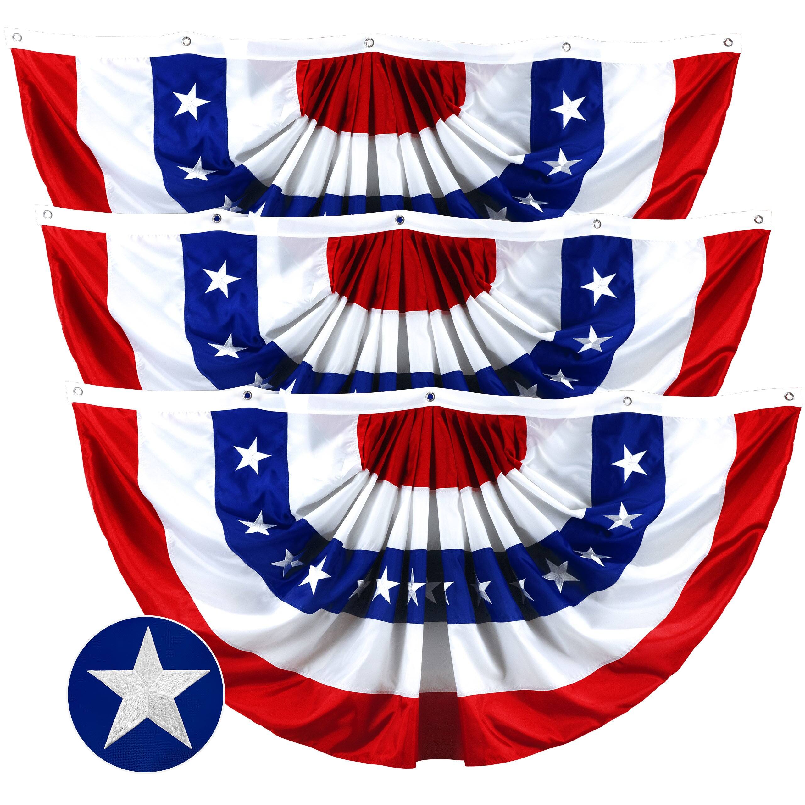 Front. G128 - Fan Flag 5x10FT 3-Pack Embroidered Polyester By G128 - Assorted Colors.