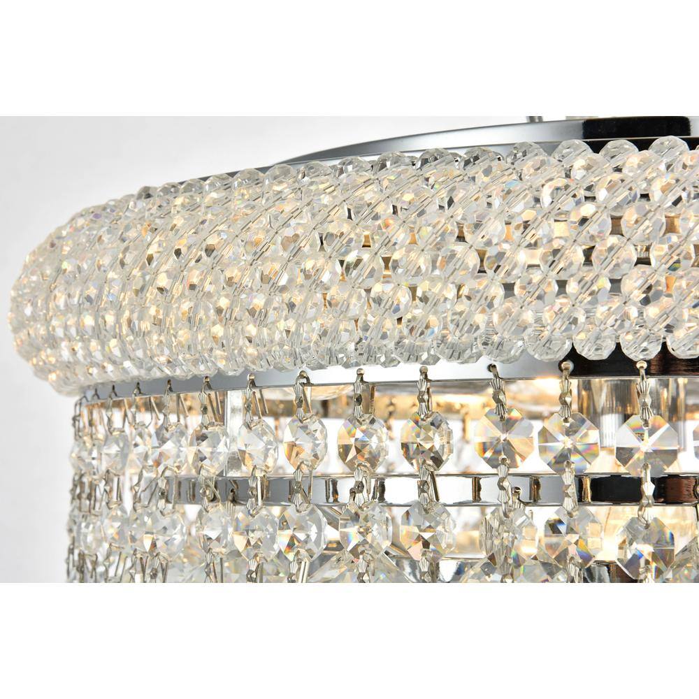 Left. Elegant Lighting - Primo 8 light Chrome Flush Mount Clear Royal Cut Crystal - Chrome.