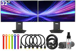 LG - UltraGear G8 32GX850A 32" Dual-Mode Gaming Monitor Bundle (2-Pack) + Cable Ties + More