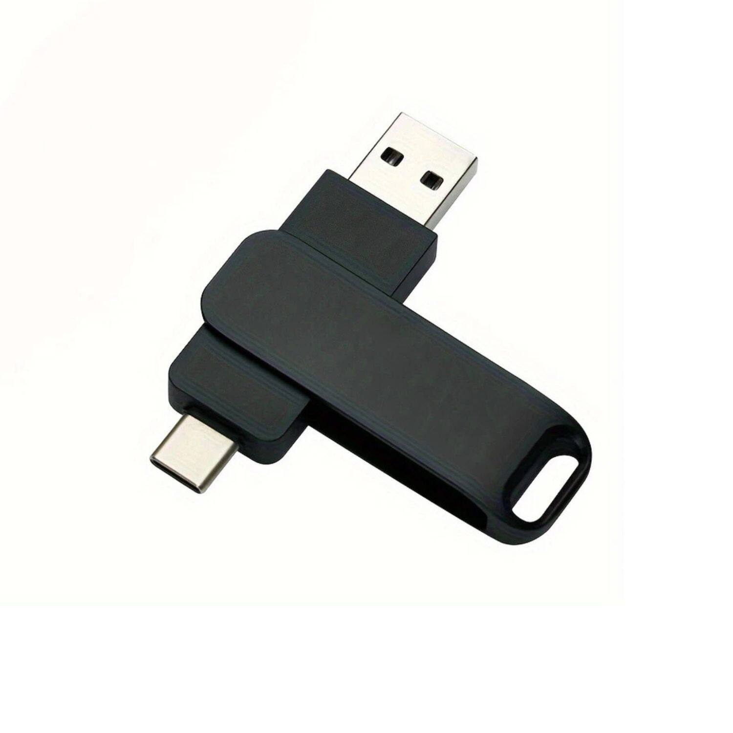 Front. Stock Preferred - 256GB USB 3.0 Type-C Flash Drive – High-Speed Portable Storage Stick - Black.