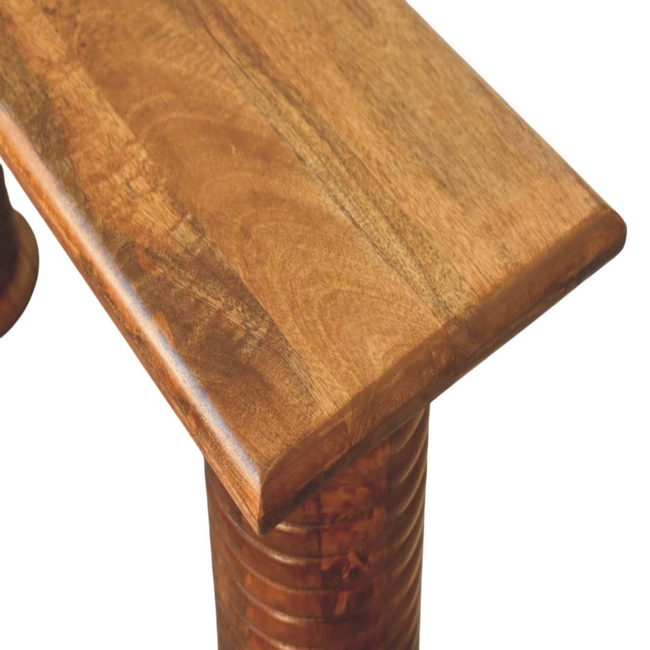 Alt View 2. Artisan Furniture - Artisan Furniture Solid WoodSculpted Leg Console - Brown.