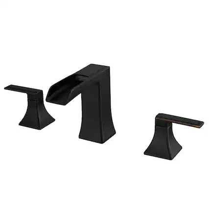 Front. Boyel Living - Modern 8 in. Widespread Double Handle Bathroom Faucet with Pop Up Drain, Water Supply Hoses in Oil Rubbed Bronze - Oil Rubbed Bronze.