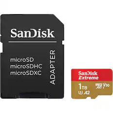 SanDisk microSD microSDHC microSDXC ADAPTER
SanDisk Extreme microSDXC V30 1TB A2