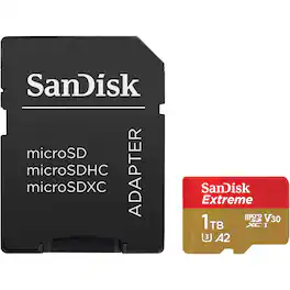 SANDISK - Extreme UHS-I U3 microSDXC Memory Card - 1TB, Single
