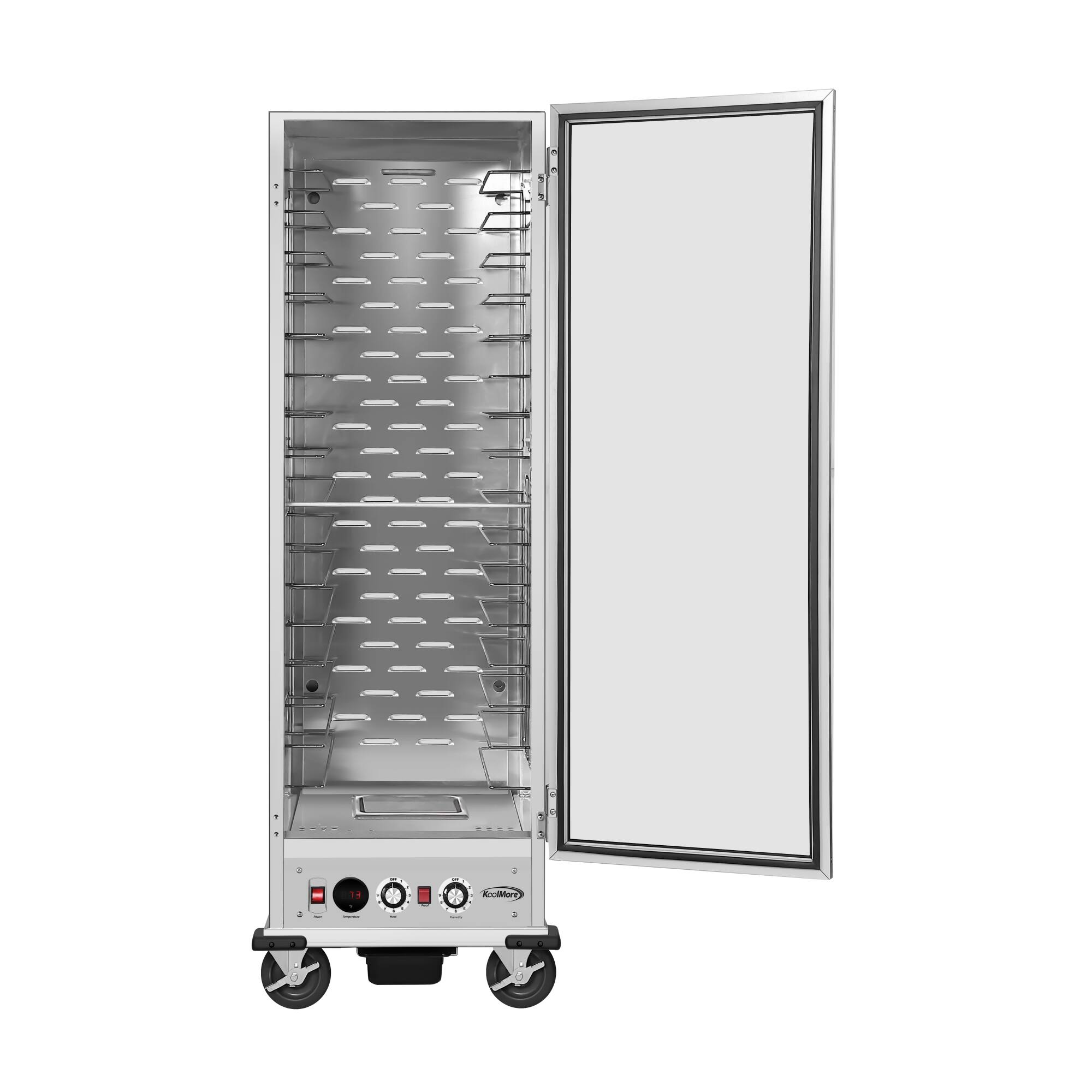 Alt View 1. Koolmore - 33 in. Commercial Non-Insulated Heated Holding/Proofing Cabinet with Glass Door and Wire Racks in Silver (KM-CHP36-WNGL) - Silver.