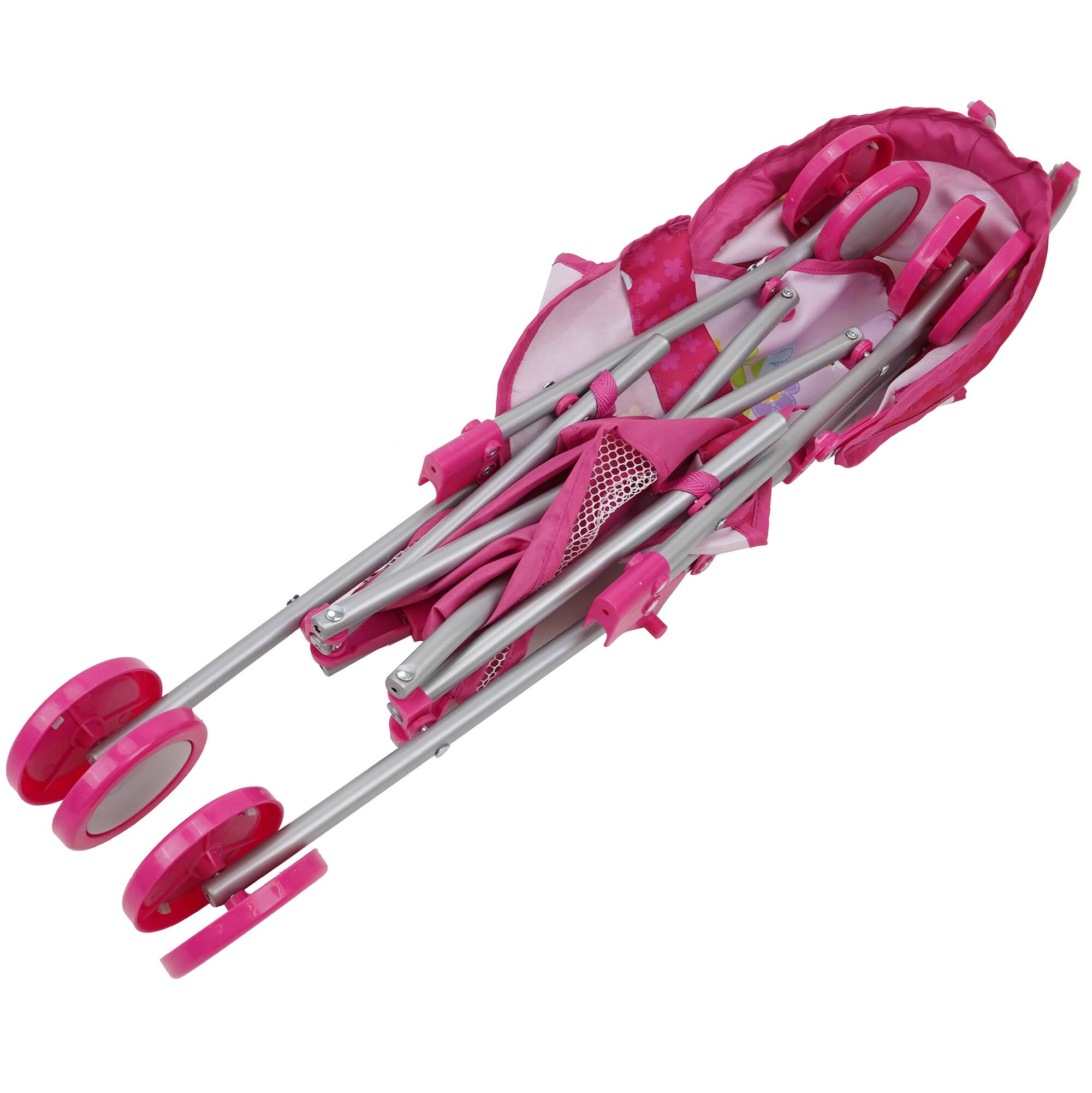 Left. 509 Crew - 509 Crew - Garden Doll Stroller W/ Retractable Canopy, Safety Harness, Storage Basket.