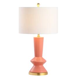 Jonathan Y - Ziggy 27" Contemporary Glam Ceramic/Iron LED Table Lamp - Coral/Gold Painting