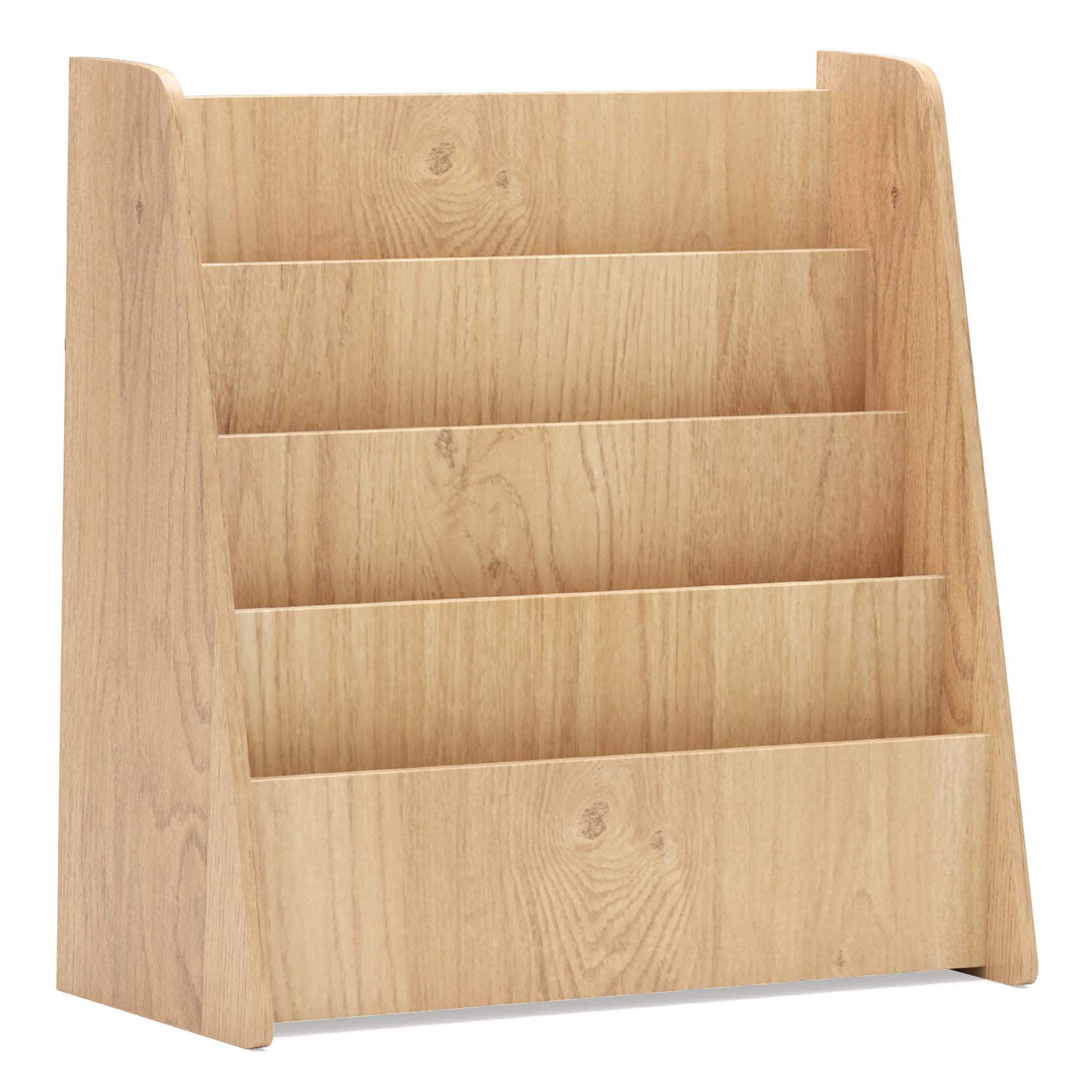 Front. Costway - Costway 4-tier Kids Wooden Bookshelf Toddlers Book Rack with Deep Shelves Natural - Natural.