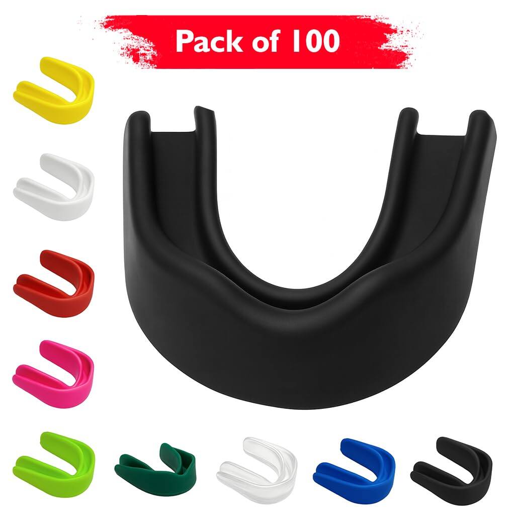 Amber Sporting Goods - Breathable Boil & Bite MMA Mouth Guard for Boxing & Wrestling, Super Tough Combat Mouthpiece – (Pack of 100) - Black price history on PriceWatchPro