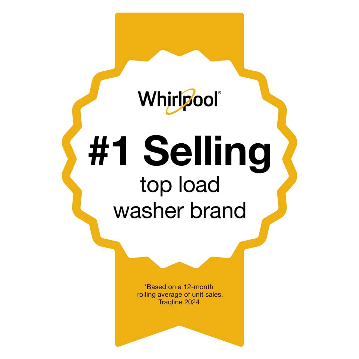 Whirlpool  
#1 Selling top load washer brand  

*Based on a 12-month rolling average of unit sales.  
Tragline 2024