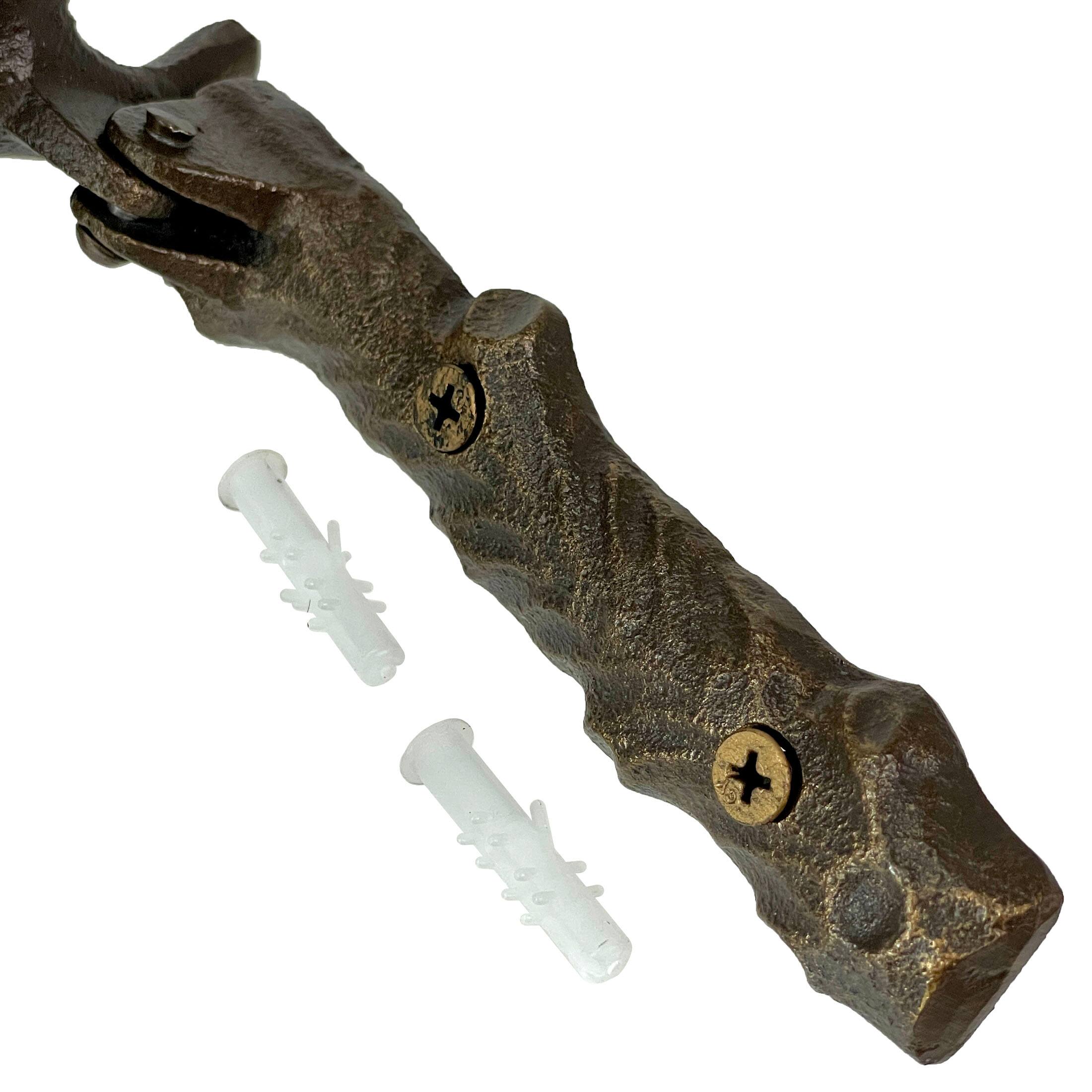 Alt View 2. Zeckos - Bronze Finish Cast Iron Leaf Face Door Knocker - Artistic Entry Decor - Bronze.