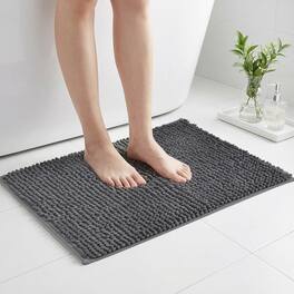 Garnen - Bathroom Rugs Non Slip Bath Mat 20"x31" Soft Absorbent Quick Dry Washable Bath Mats for Bathroom Floor Tub Shower - Gray