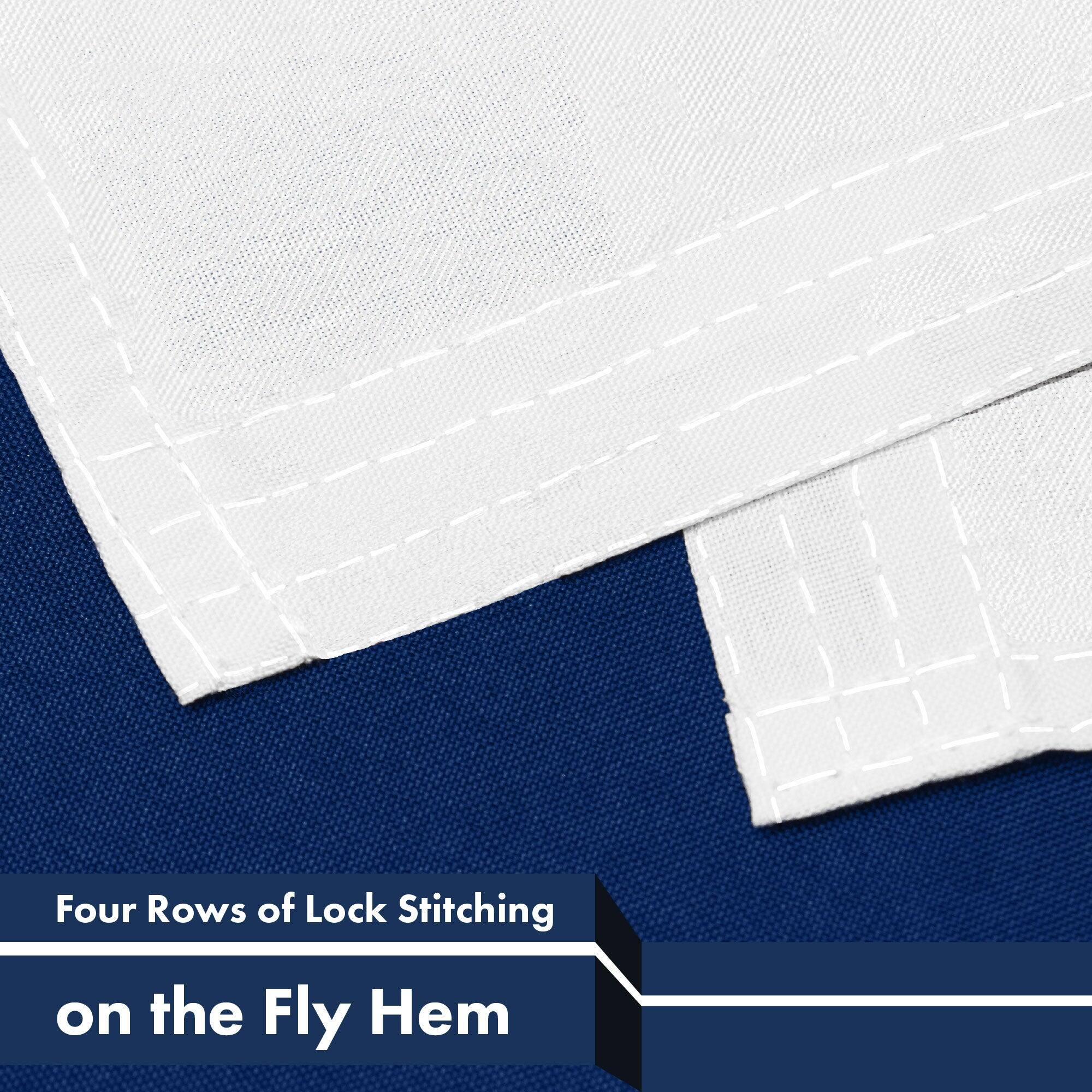Four Rows of Lock Stitching on the Fly Hem