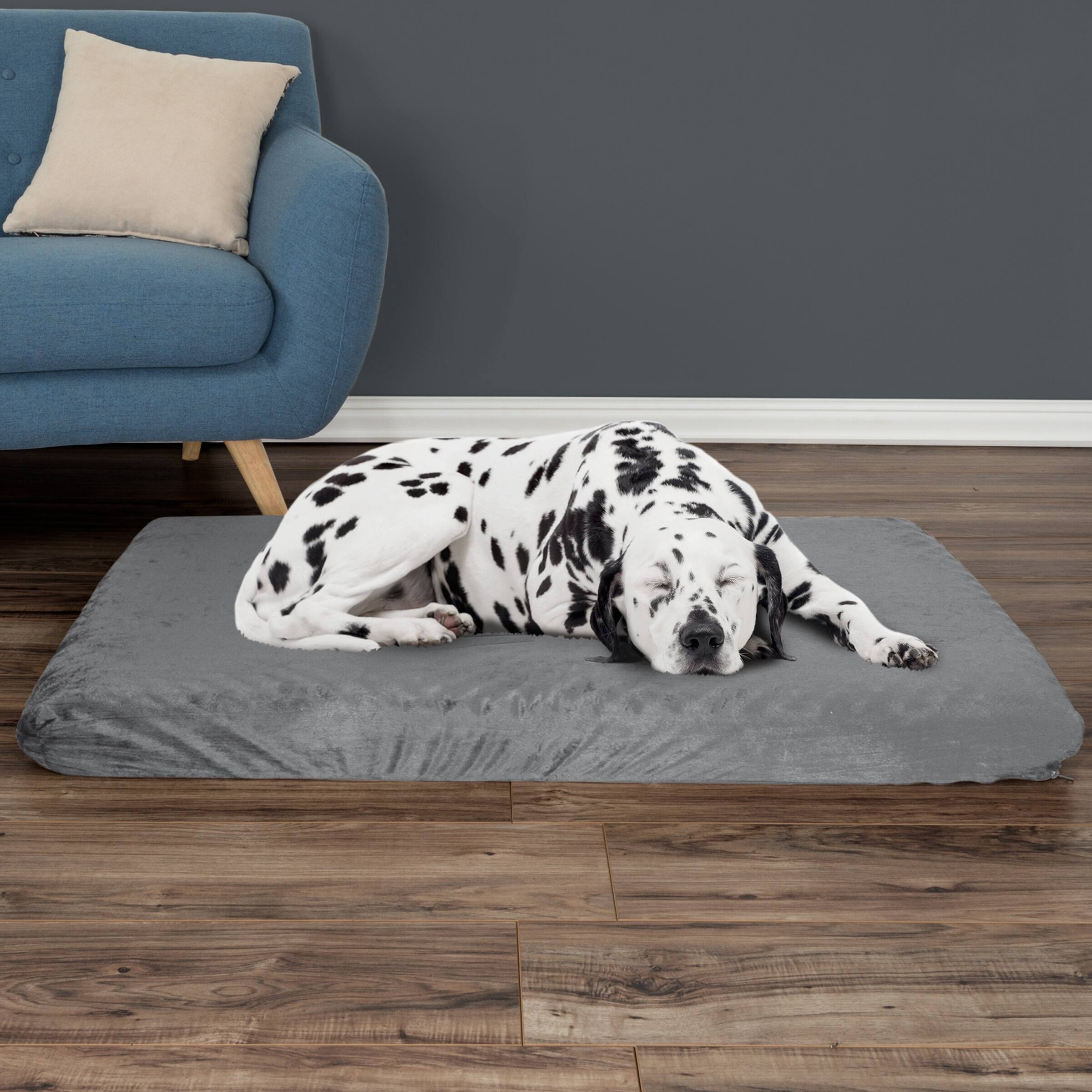 Alt View 3. PetMaker - Orthopedic Dog Bed - 2-Layer Pet Bed for Floor, Kennel, or Crate with Washable Cover - 46x27 Pet Bed for Large Dogs - Gray.