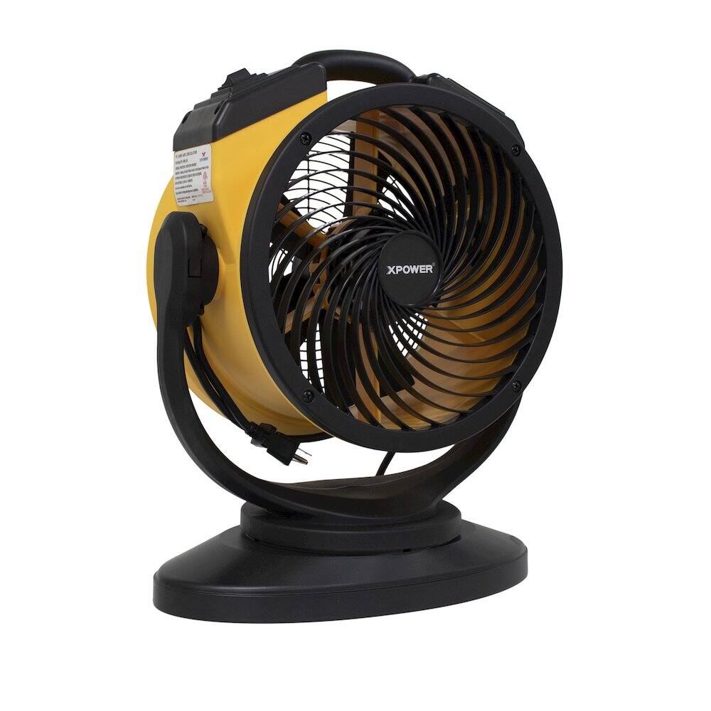 Left. XPOWER - 1100 CFM 4 Speed Portable 11" Professional Grade Utility Fan - Blue.