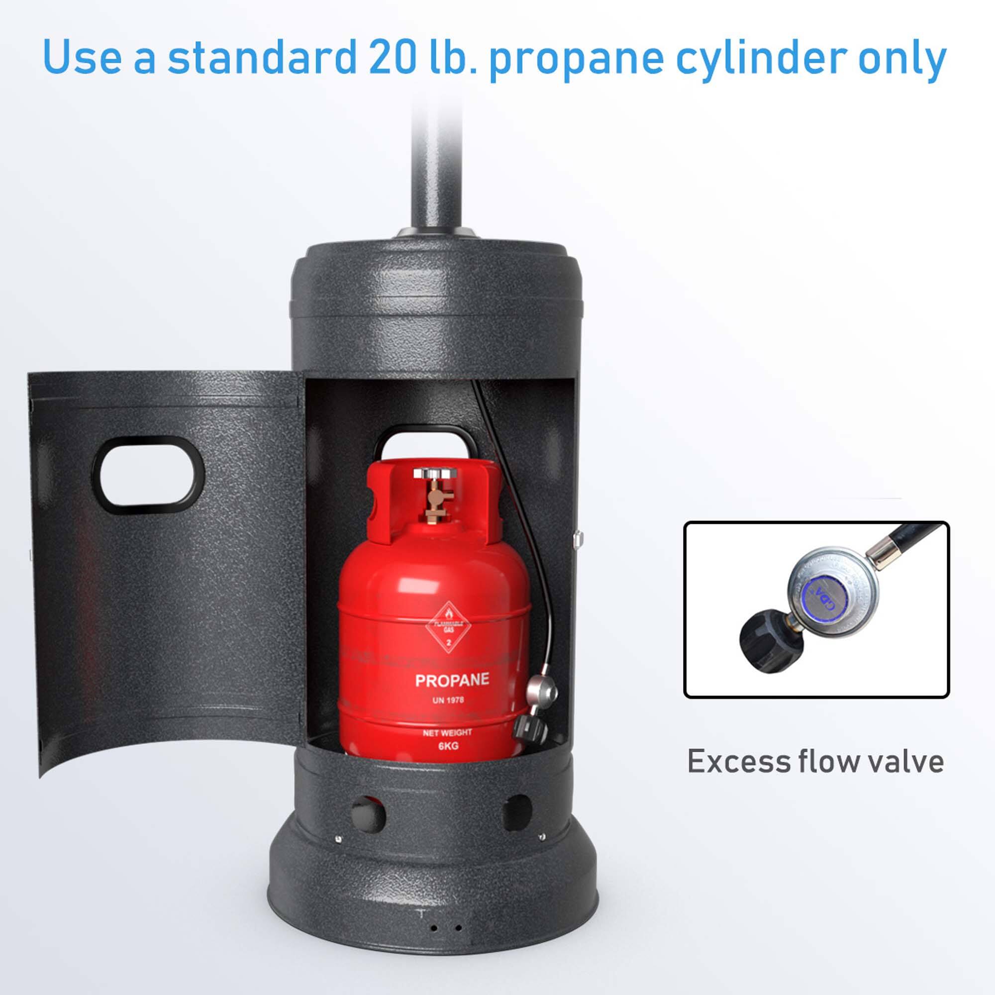 Use a standard 20 lb. propane cylinder only
FAA - GDA 1 PROPANE UN 1979
WEIGHT 6KG
Excess flow valve