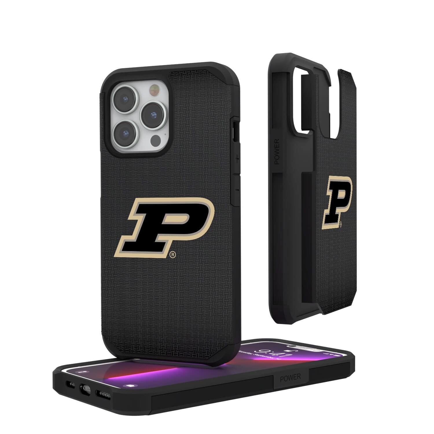 Keyscaper - NCAA - Purdue Boilermakers Linen Logo iPhone Rugged Case - 14 Pro Max - Black price history on PriceWatchPro