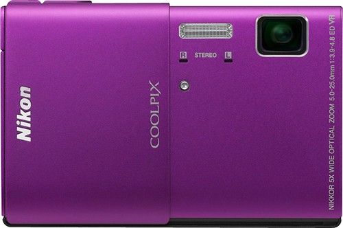  Nikon - Coolpix S100 16.0-Megapixel Digital Camera - Purple
