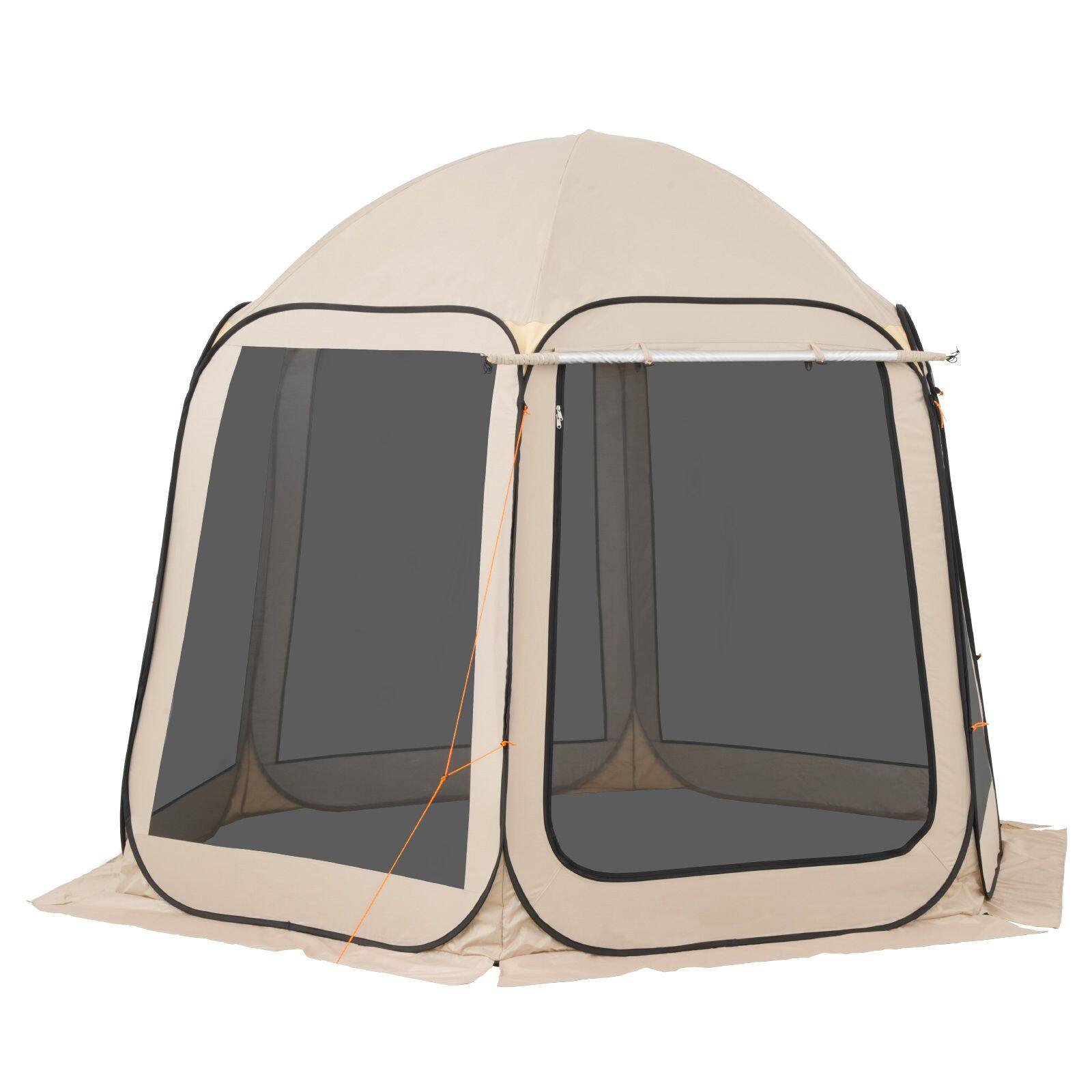 Angle. Loheer - Loheer Screen House Tent 10x9.2 ft Pop Up Portable Screened Canopy with Awning Beige - Beige.