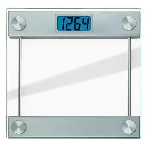 Taylor Clear Glass Bathroom Scale with Curved Stainless Steel Accents, Size: 32-Ounce Prospect - Living Coral