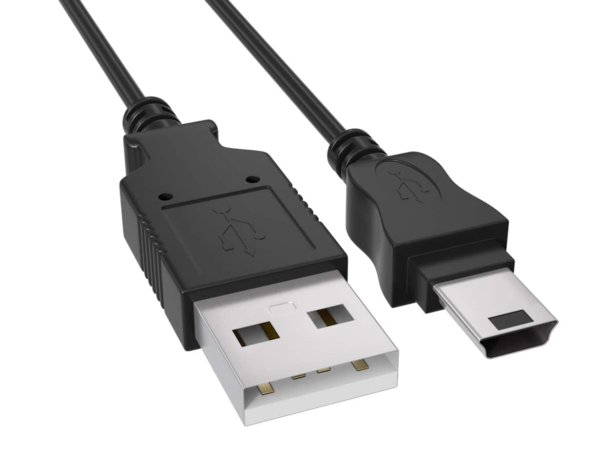 Cable Leader - USB 2.0 Type A Male to Mini-B 5-Pin Male Cable, 480Mbps, Double-Shielded - Black
