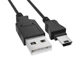 Cable Leader - USB 2.0 Type A Male to Mini-B 5-Pin Male Cable, 480Mbps, Double-Shielded - Black