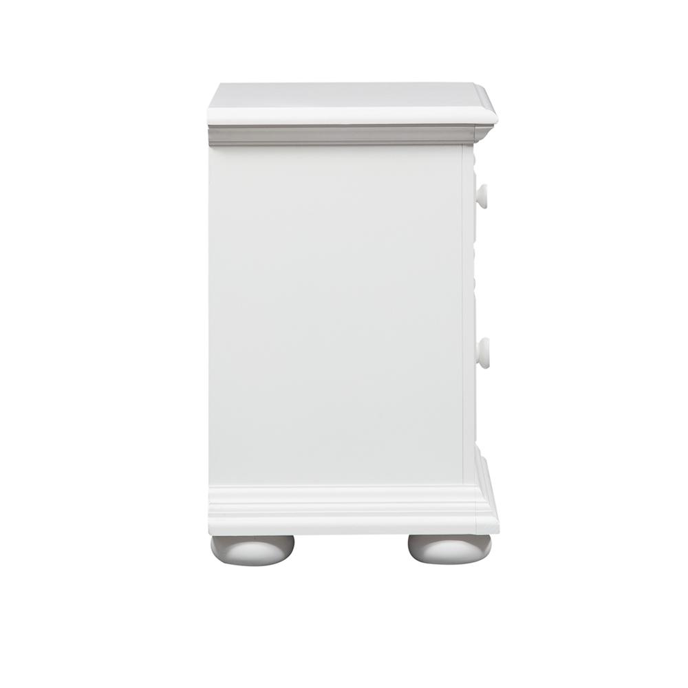 Back. Liberty Furniture Industries - Summer House 2 Drawer Night Stand in Oyster White - White.