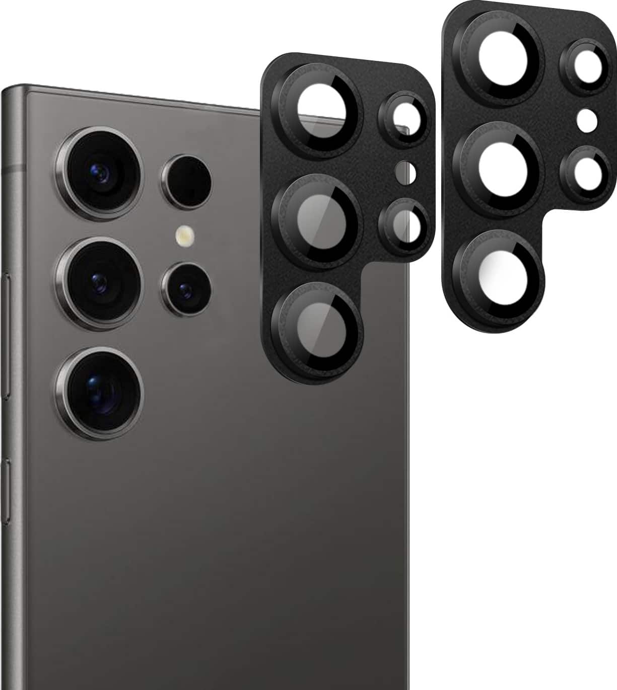 Angle. SaharaCase - ProShock Camera Lens Protector for Samsung Galaxy S24 Ultra (2-Pack) - Black.