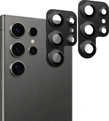 Angle. SaharaCase - ProShock Camera Lens Protector for Samsung Galaxy S24 Ultra (2-Pack) - Black.