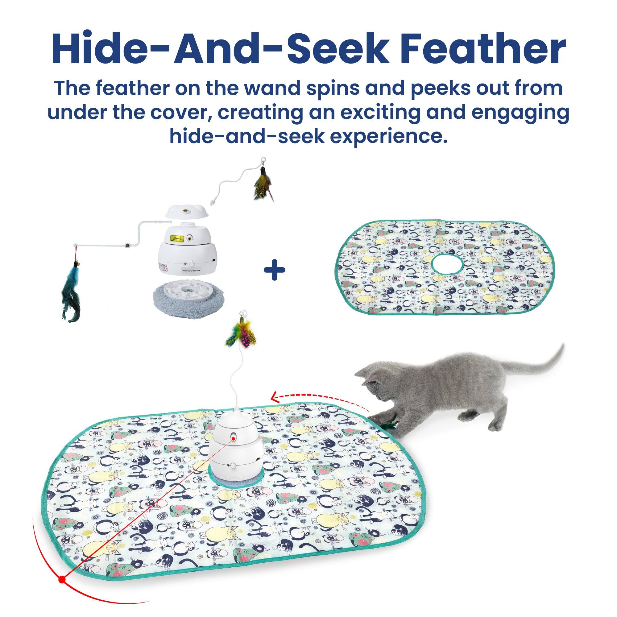 Hide-And-Seek Feather

The feather on the wand spins and peeks out from under the cover, creating an exciting and engaging hide-and-seek experience.