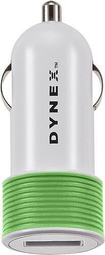 Front. Dynex™ - USB Vehicle Charger - Green.