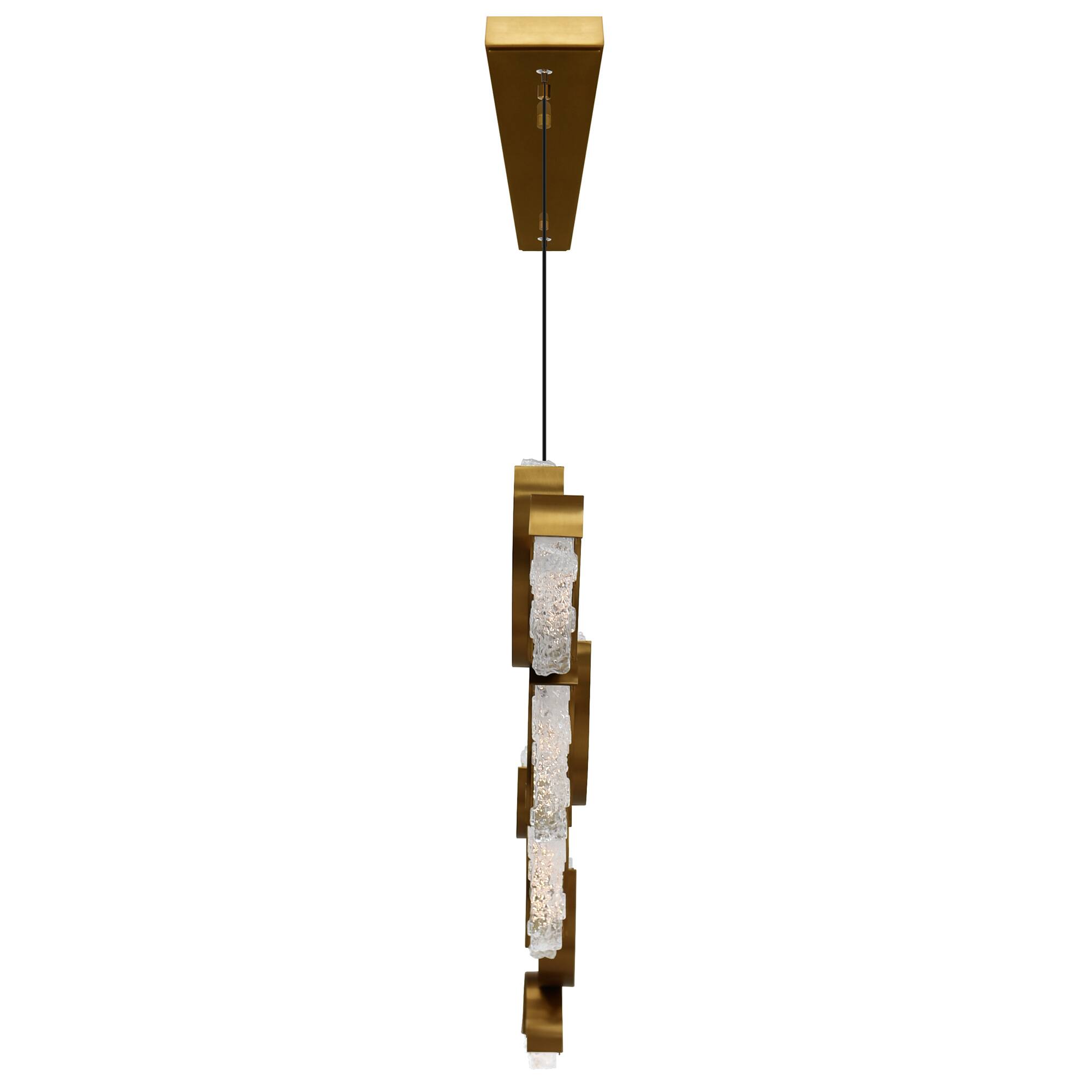 Back. CWI Lighting - Moon Integrated LED Brass Chandelier - Brass.