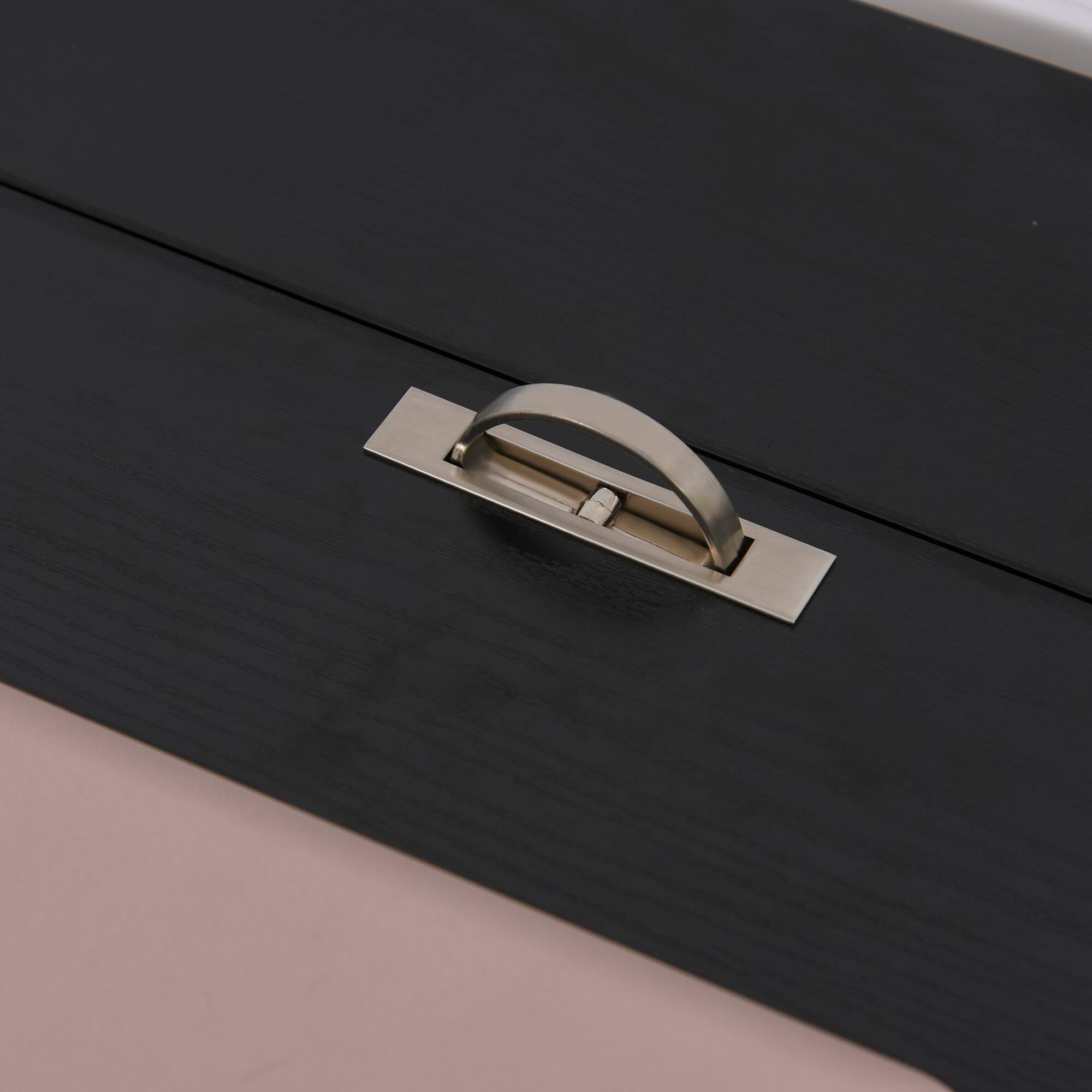 Alt View 5. Homcom - Modern Drafting Drawing Table with Adjustable Tiltable Tabletop, Writing Office Desk Artist Workstation - Black Wood Grain.