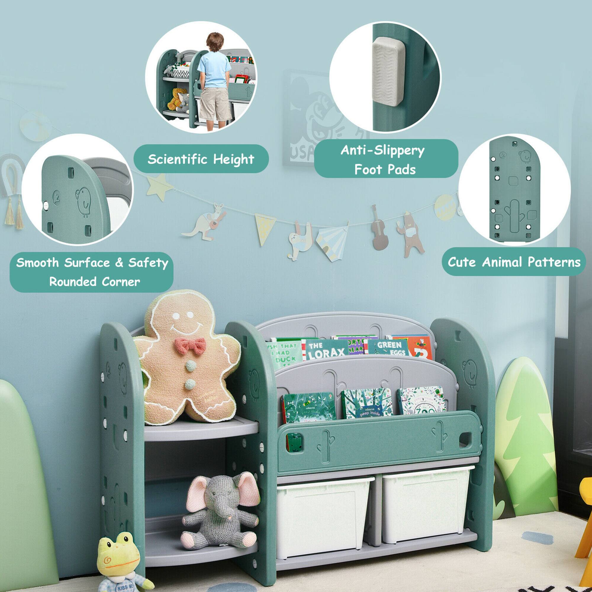 Scientific Height, Anti-Slippery Foot Pads, Smooth Surface & Safety Rounded Corner, Cute Animal Patterns