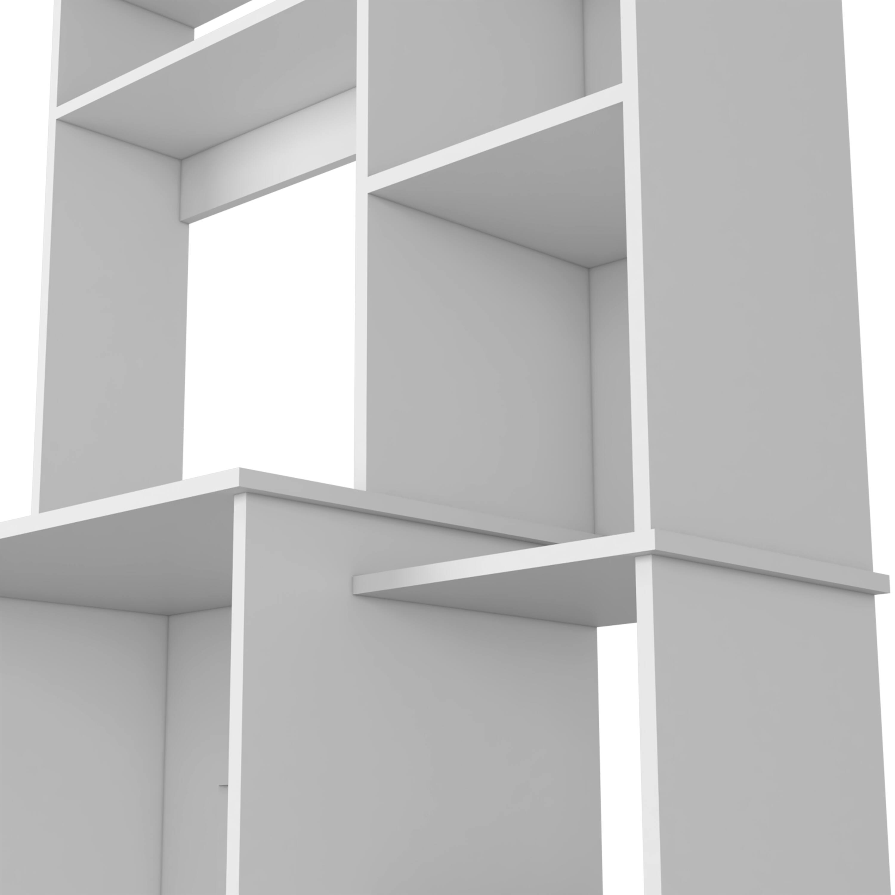 Alt View 1. Spaco - Spaco Writing Desk with Hutch, 2 Shelves 5 Cubbies, Spacious Top Surface, Compact for Home Office - White.