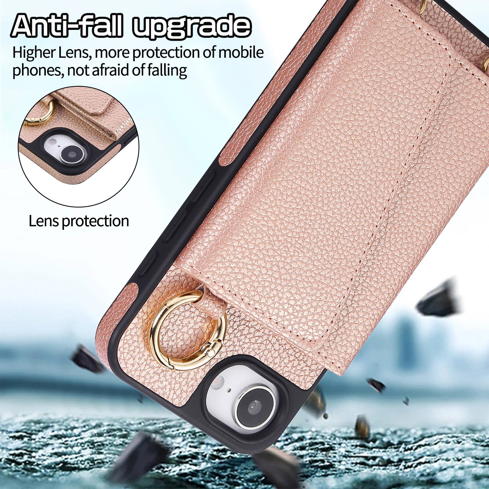 Anti-fall upgrade  
Higher Lens, more protection of mobile phones, not afraid of falling  
Lens protection