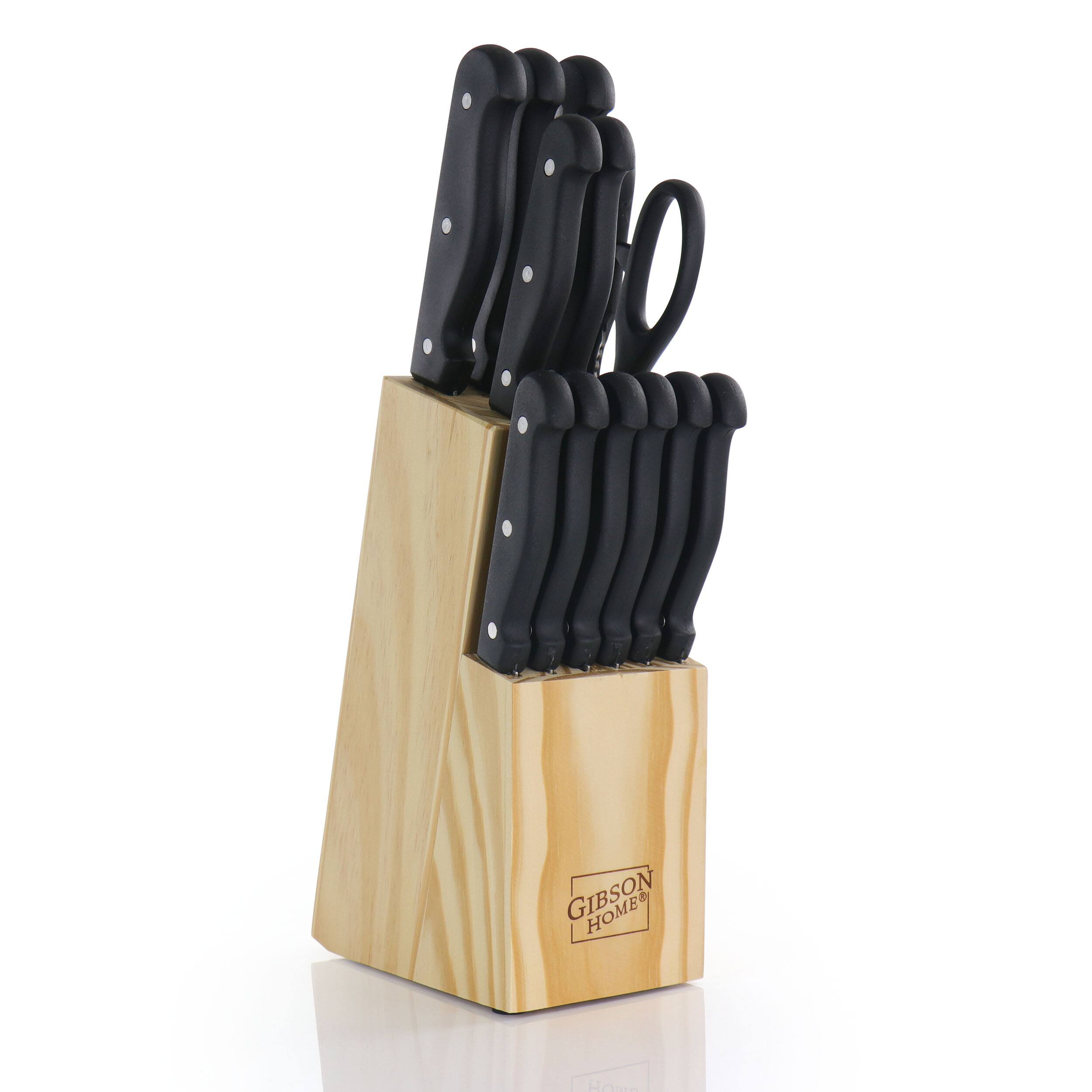 Alt View 9. Gibson - Gibson Home Westover 13 Piece Stainless Steel Cutlery Set in Black with Wood Storage Block - Black.