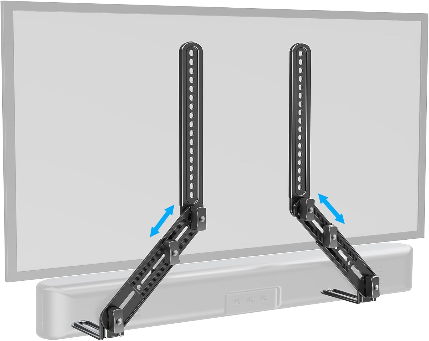 Front. Schertz - Soundbar Mount for 23–90" TVs, Tool-Free, Holds Up to 15 lbs - Black.